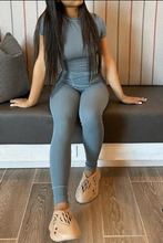 Load image into Gallery viewer, Short Sleeve Solid Color Two Piece Pants Set
