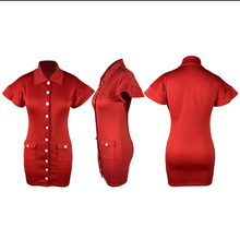 Load image into Gallery viewer, Solid Color Ruffle Sleeve Large Collar Midi Dress
