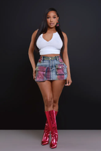 Load image into Gallery viewer, Fashion Stained Denim Mini Skirt
