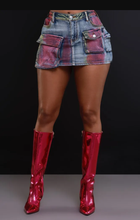 Load image into Gallery viewer, Fashion Stained Denim Mini Skirt
