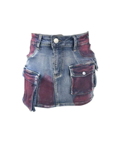 Load image into Gallery viewer, Fashion Stained Denim Mini Skirt
