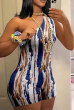 Load image into Gallery viewer, Single Shoudler Sleeveless Print Romper
