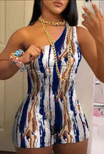 Load image into Gallery viewer, Single Shoudler Sleeveless Print Romper
