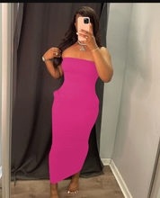 Load image into Gallery viewer, Fashion Solid Color Tube Top Long Dress
