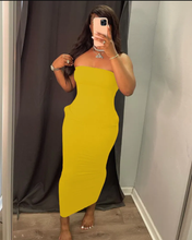 Load image into Gallery viewer, Fashion Solid Color Tube Top Long Dress
