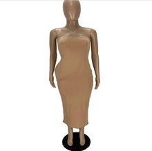 Load image into Gallery viewer, Fashion Solid Color Tube Top Long Dress
