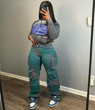Load image into Gallery viewer, Tie-Dye High Waisted Straight Leg Jeans
