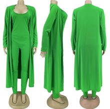 Load image into Gallery viewer, Solid Color Sleeveless Jumpsuit+Long Coat Two Piece Set
