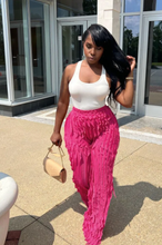 Load image into Gallery viewer, Mesh Wave Ruffle Wide Leg Pants

