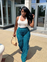 Load image into Gallery viewer, Mesh Wave Ruffle Wide Leg Pants
