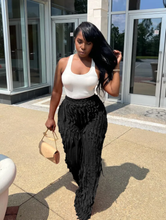 Load image into Gallery viewer, Mesh Wave Ruffle Wide Leg Pants
