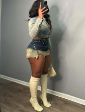 Load image into Gallery viewer, Vintage Sexy Zipper Denim Skirt

