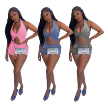 Load image into Gallery viewer, Casual Stripe Tank Top Shorts 2 Piece Set
