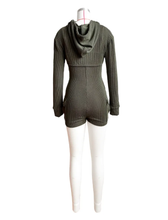 Load image into Gallery viewer, Long Sleeve Hooded Sling Slim Fit Romeper Two Piece Set

