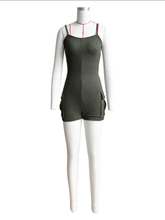 Load image into Gallery viewer, Long Sleeve Hooded Sling Slim Fit Romeper Two Piece Set

