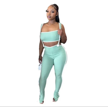 Load image into Gallery viewer, Sexy Wrap Top Back Pants Two-piece Set
