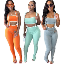 Load image into Gallery viewer, Sexy Wrap Top Back Pants Two-piece Set
