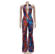 Load image into Gallery viewer, Sexy Print Backless V Neck Jumpsuit

