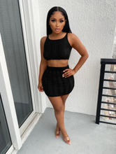 Load image into Gallery viewer, Sexy Knit Hollow Out Vest Skirt Two Piece Set
