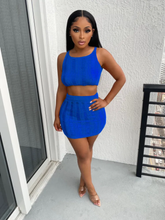 Load image into Gallery viewer, Sexy Knit Hollow Out Vest Skirt Two Piece Set
