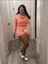 Load image into Gallery viewer, Long Sleeve Hooded Sling Vest 3 Piece Short Set
