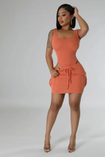 Load image into Gallery viewer, Solid Color Bodysuit Sport Two Piece Skirt Set
