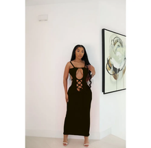 Load image into Gallery viewer, Sexy Tie Up Hollow Out Backless Knit Maxi Dress
