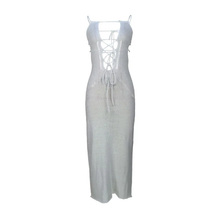 Load image into Gallery viewer, Sexy Tie Up Hollow Out Backless Knit Maxi Dress
