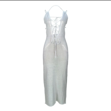 Load image into Gallery viewer, Sexy Tie Up Hollow Out Backless Knit Maxi Dress
