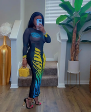 Load image into Gallery viewer, Tiger Print Mesh Sexy Long Dress
