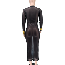 Load image into Gallery viewer, Tiger Print Mesh Sexy Long Dress
