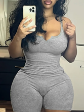 Load image into Gallery viewer, Solid Color Skinny Sport Yoga Romper

