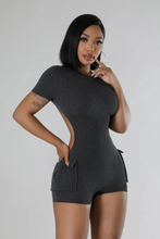 Load image into Gallery viewer, Solid Color Casual Short Sleeve Slim Romper
