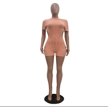 Load image into Gallery viewer, Solid Color Casual Short Sleeve Slim Romper
