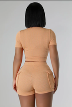 Load image into Gallery viewer, Fashion Two-way Zipper Casual Two Piece Short Set
