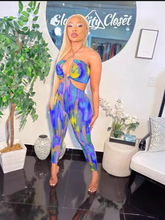 Load image into Gallery viewer, Sexy Abstract Print Backless Jumpsuit

