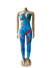 Load image into Gallery viewer, Sexy Abstract Print Backless Jumpsuit
