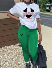 Load image into Gallery viewer, Plus Size Casual Print Short Sleeve Pants 2 Piece Set
