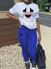 Load image into Gallery viewer, Plus Size Casual Print Short Sleeve Pants 2 Piece Set
