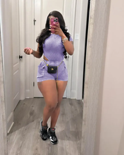Load image into Gallery viewer, Solid Color Rib Bodysuit And Shorts 2 Piece Set
