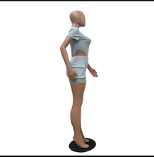 Load image into Gallery viewer, Solid Color Rib Bodysuit And Shorts 2 Piece Set
