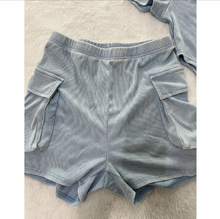 Load image into Gallery viewer, Solid Color Rib Bodysuit And Shorts 2 Piece Set
