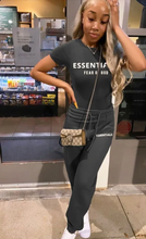 Load image into Gallery viewer, Letter Print Short Sleeve Two Piece Pants Set
