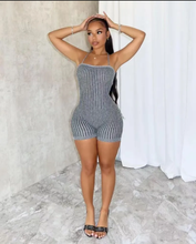 Load image into Gallery viewer, Backless Tie Up Knits Slim Romper
