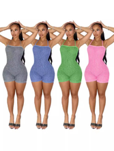 Load image into Gallery viewer, Backless Tie Up Knits Slim Romper
