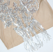 Load image into Gallery viewer, Sequin See Through Tassel Mini Dress
