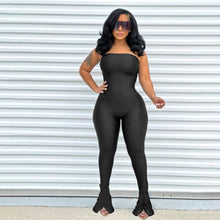 Load image into Gallery viewer, Fashion Solid Tube Top Hem Split Jumpsuits  Www.dreamempirellc.com
