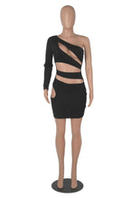 Load image into Gallery viewer, Sexy Single Shoulder Sleeve Hollow Out MIni Dress

