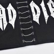 Load image into Gallery viewer, Printed Hollow Chain Hooded Long Sleeve Top
