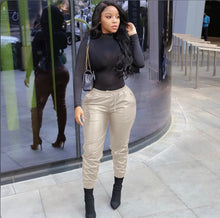 Load image into Gallery viewer, Sexy Bright Leather Split Skinny Pants
